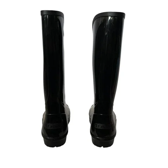 Columbia Sportswear Tall Black Rain Boots Womens 9 Rubber Slip On Barely Used - Picture 7 of 10